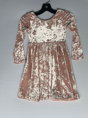 Ollie Jay Pink Crushed Velvet Pippa Twirl Boutique Dress Size 4